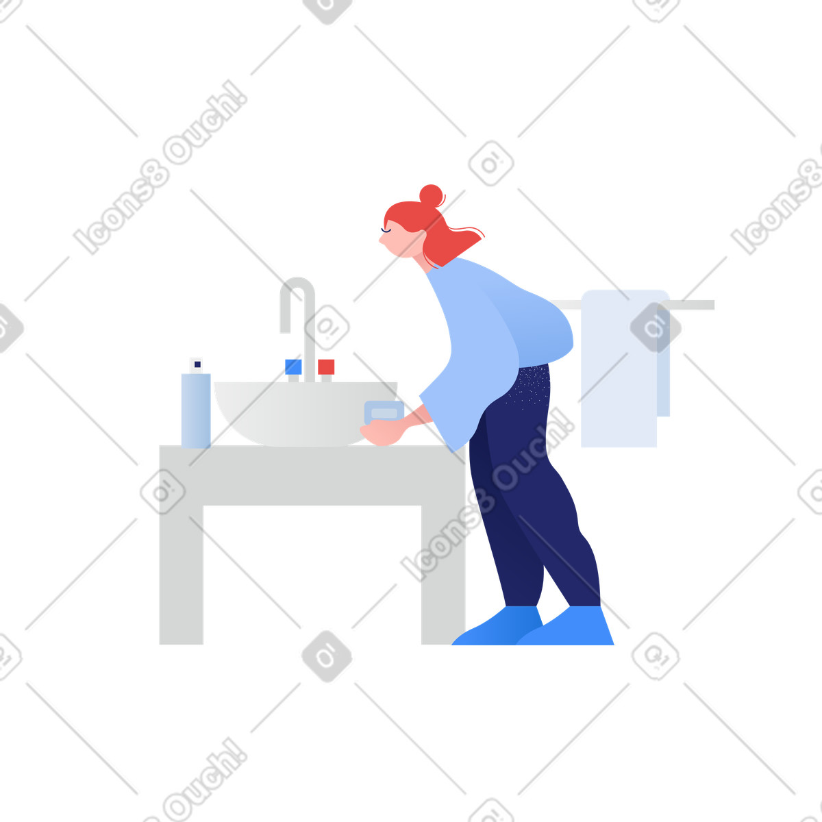Clip スタイルの 手を洗う のイラストをPNG、SVG形式でダウンロード