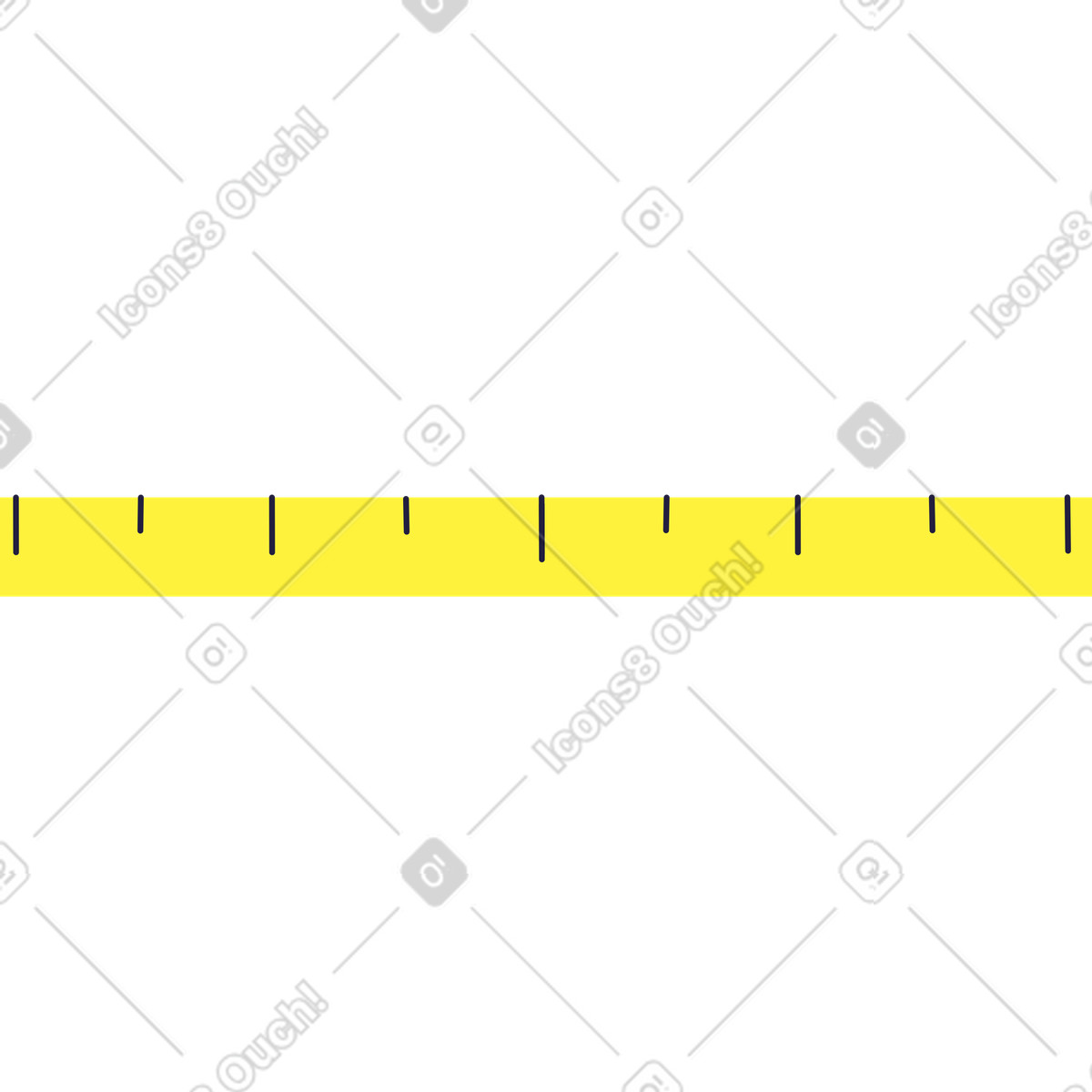 Plastic classroom ruler clipart illustration with bold inch measurements