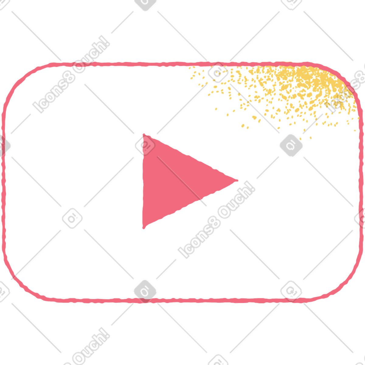 Ilustración Botón de play en estilo Pablo a descargar en PNG y SVG