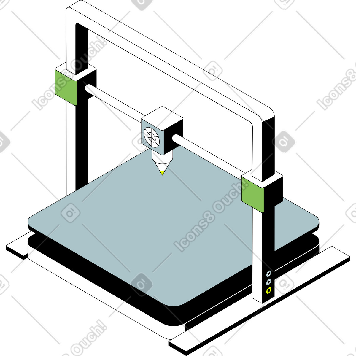 Ilustração de 3d printer em no estilo Isometric para baixar em PNG, SVG
