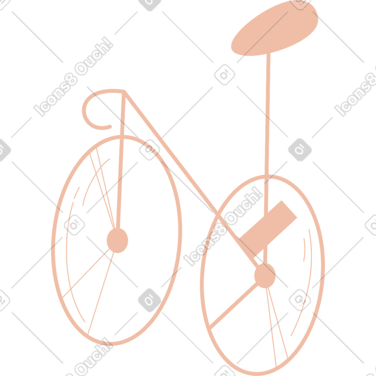 Fahrrad-Illustration im Orange-Stil als Download in PNG, SVG
