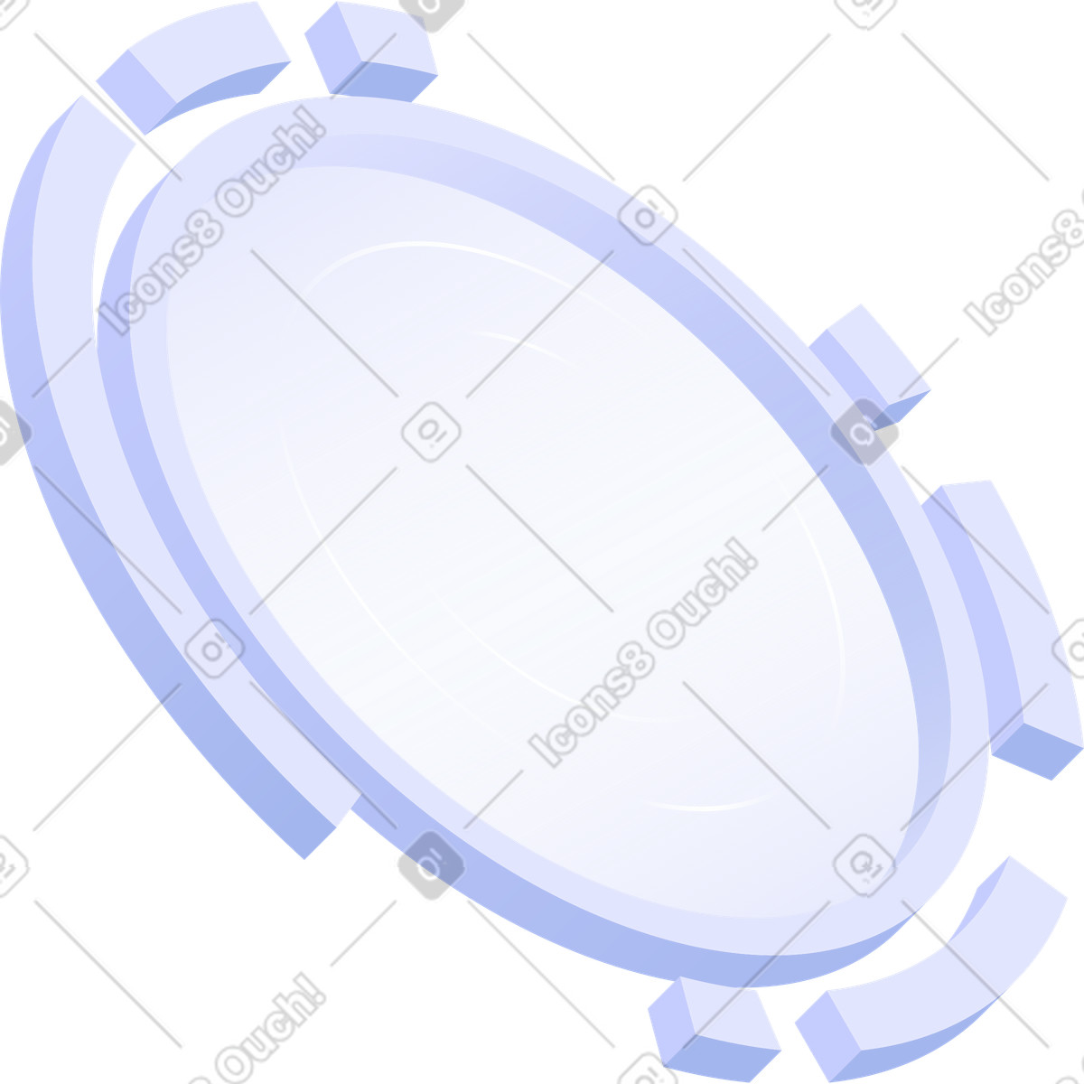 Ring with elements and glass illustration in PNG, SVG