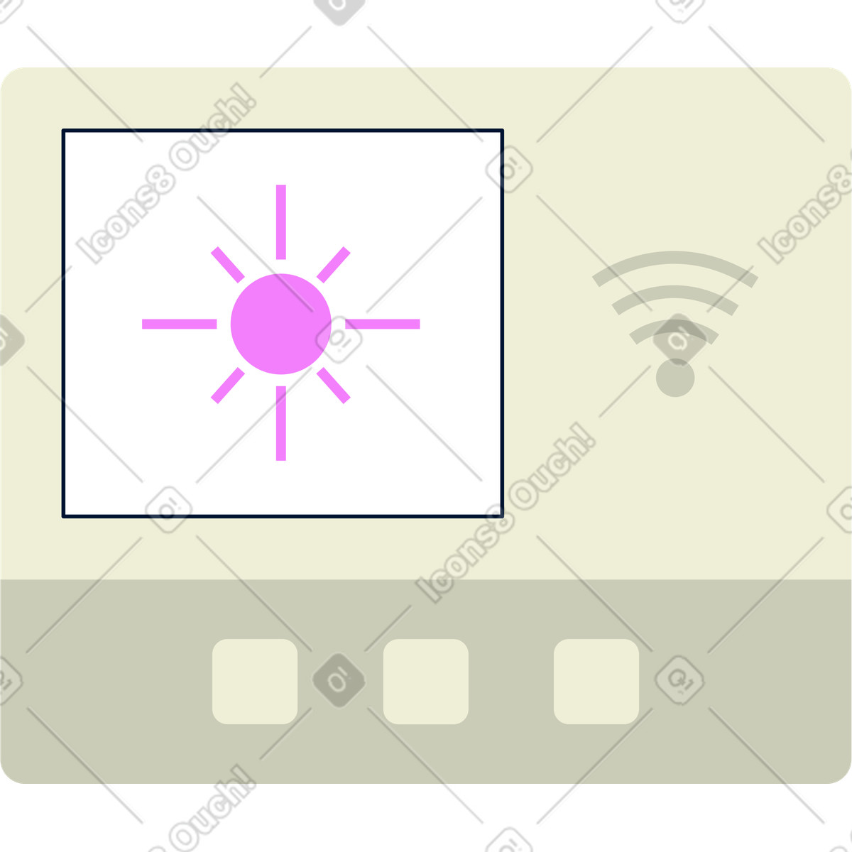 Smart thermostat illustration in Cubes style download in PNG, SVG