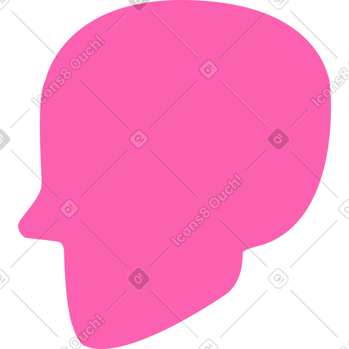 Ilustración Silueta de cabeza humana en estilo Whimsy a descargar en PNG y SVG