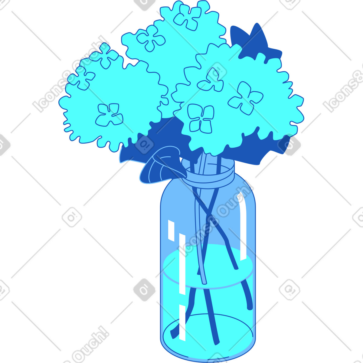 Illustration Hortensia dans un vase le style Storyline à télécharger aux formats PNG, SVG