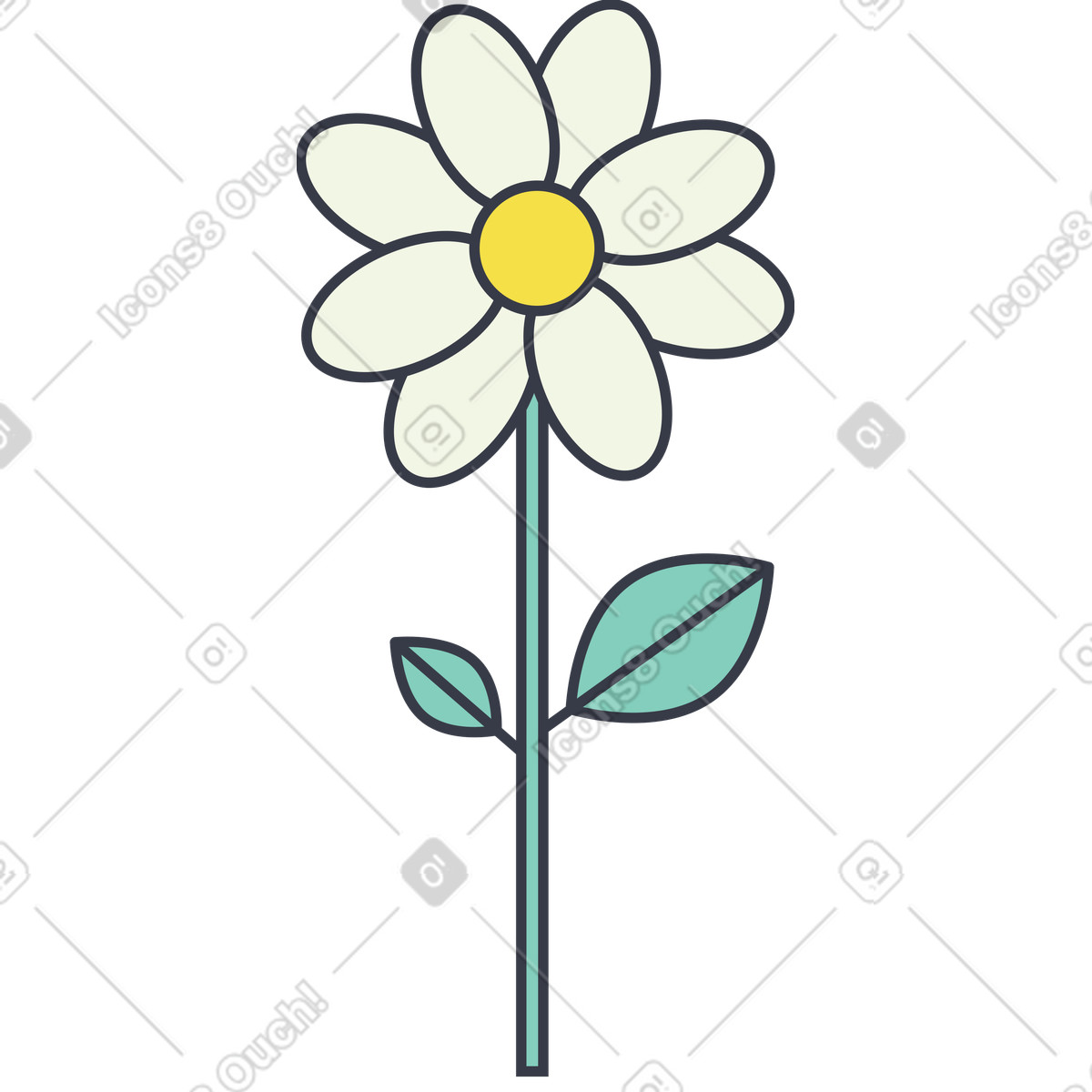 Abstract スタイルの 花 のイラストをPNG、SVG形式でダウンロード