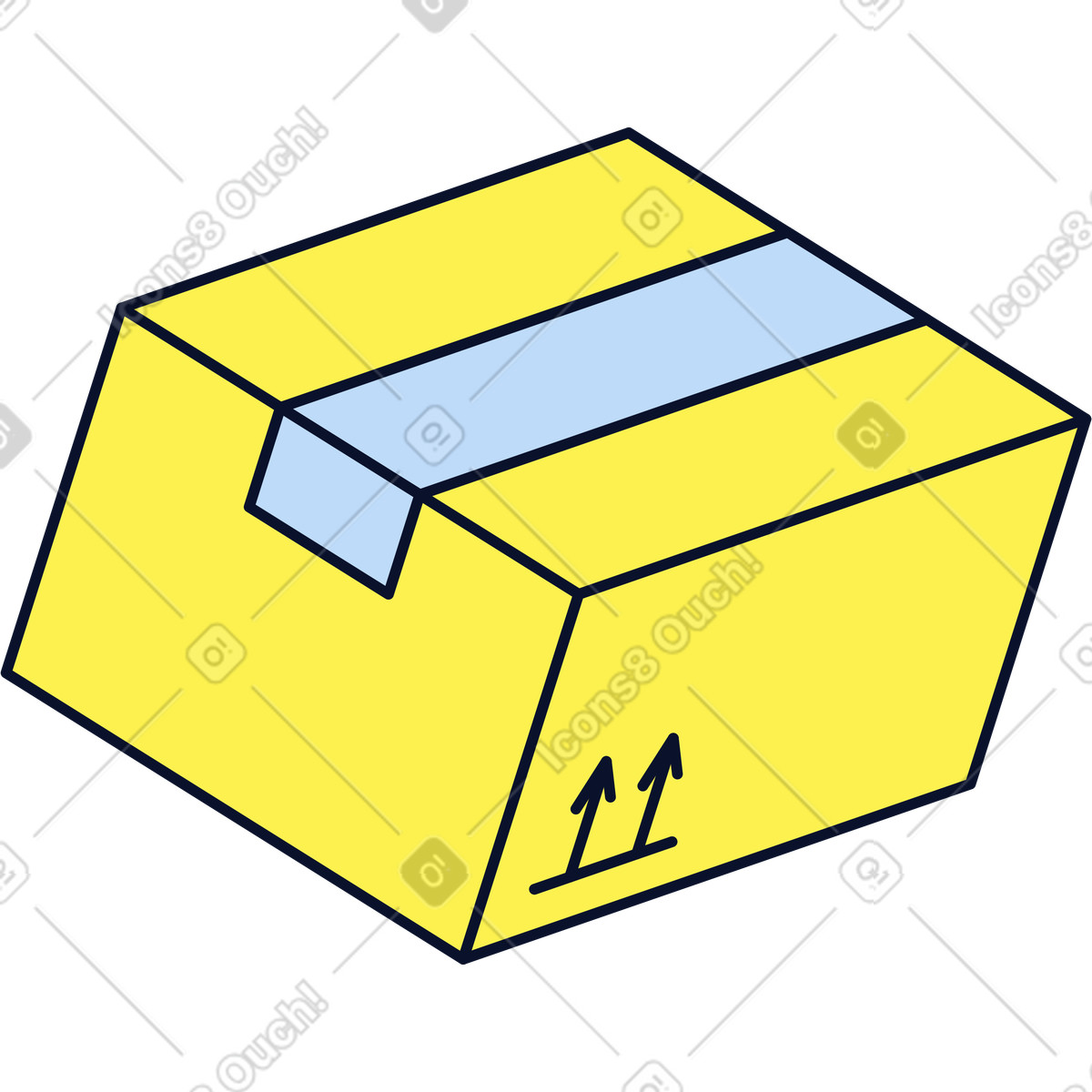 Delivery box illustration in Flexy style download in PNG, SVG