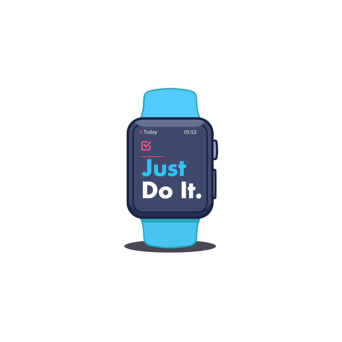 Ilustración Reloj de apple en estilo Gummy a descargar en PNG y SVG