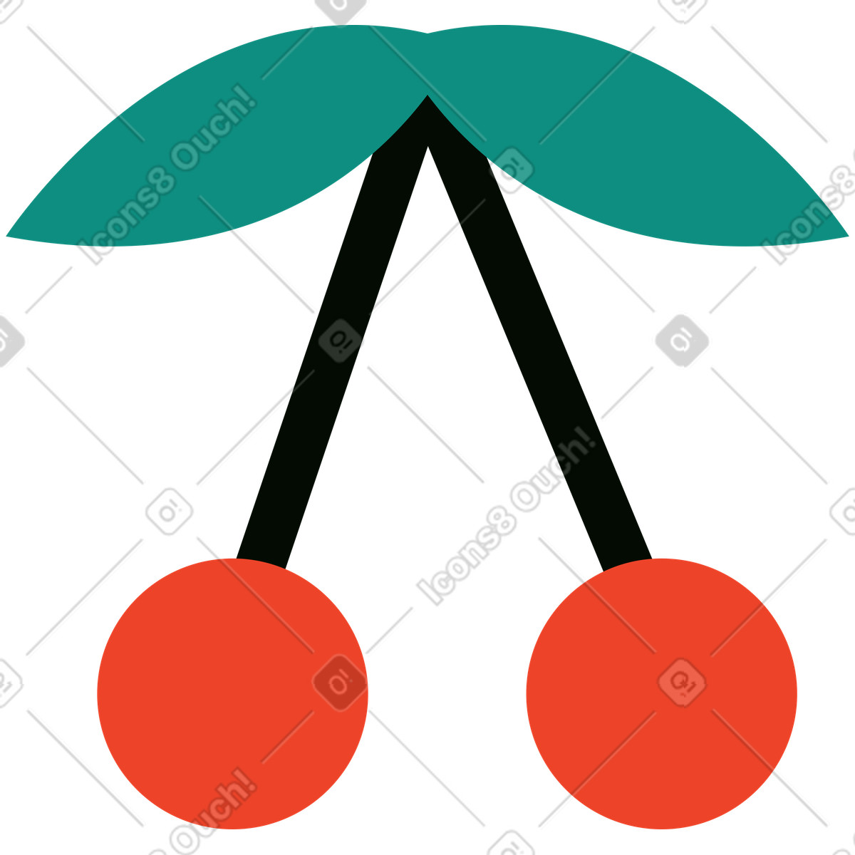 Cherry illustration in Polar style download in PNG, SVG