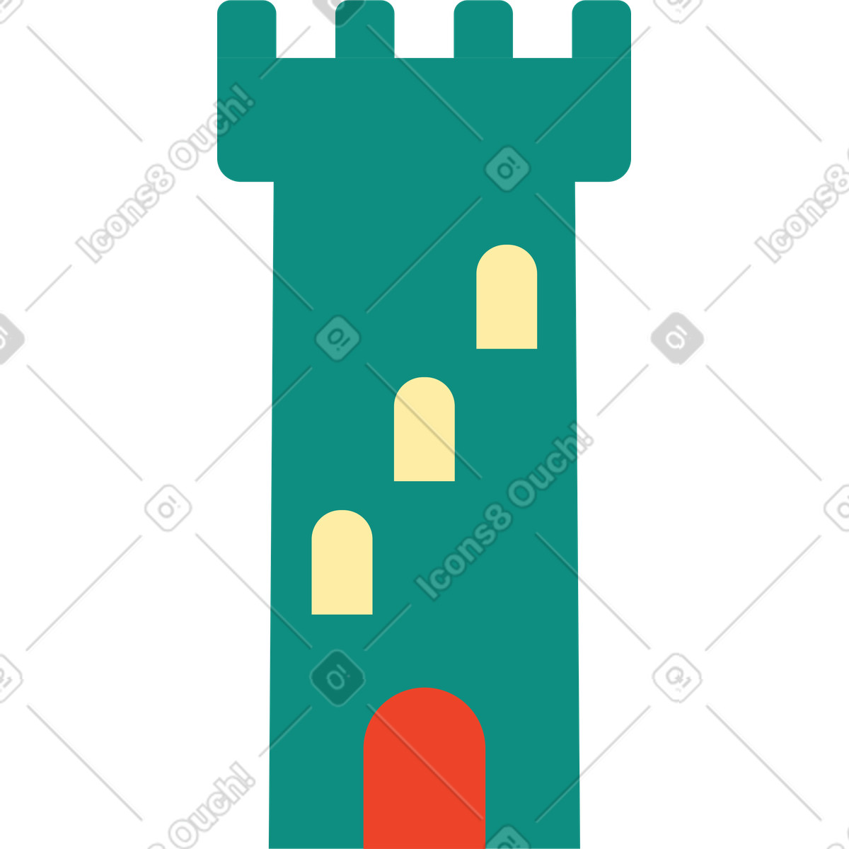 Castle illustration in Polar style download in PNG, SVG