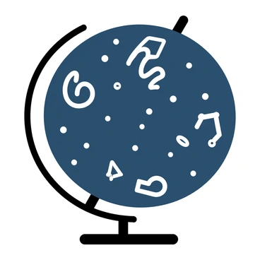 A globe, featuring a dark blue surface, displays various constellations and stars instead of continents. The constellations are outlined in bright white lines, forming recognizable shapes such as a lion, a scorpion, and a bear. Small, shimmering white dots represent stars scattered across the globe, glowing against the dark background. The globe is resting on a simple, elegant stand, allowing for easy rotation to observe different sections of the night sky.