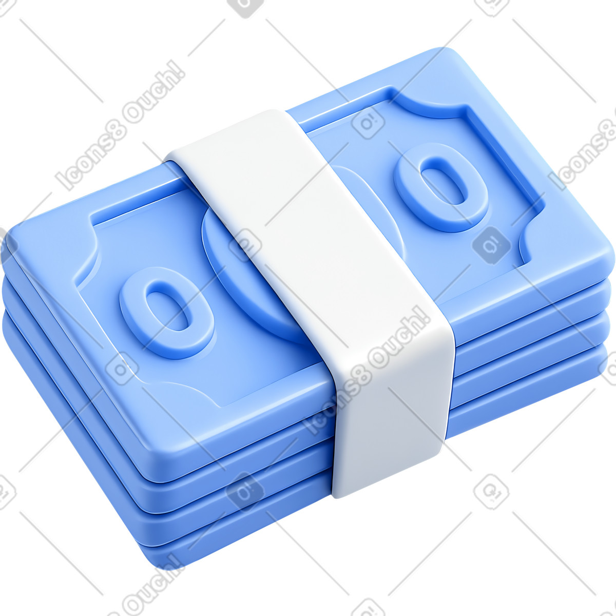 Stapel blauer plastikbanknoten-Illustration im 3D Cutie-Stil als Download in PNG, SVG