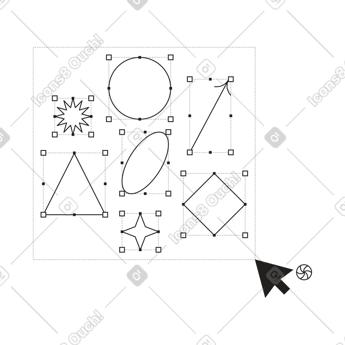 Selezione di forme diverse per il design illustrazione in stile Tokyo scarica in PNG, SVG