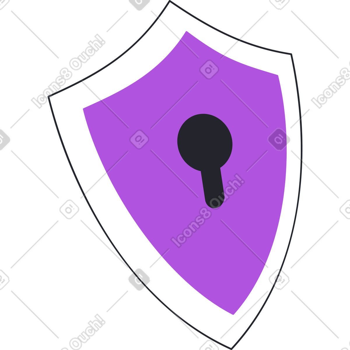 Shield with keyhole illustration in Grapy style download in PNG, SVG