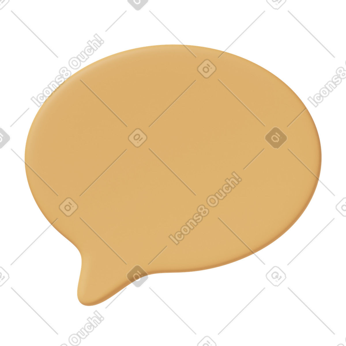 3D Casual life スタイルの Orange speech bubble のイラストをPNG、SVG形式でダウンロード
