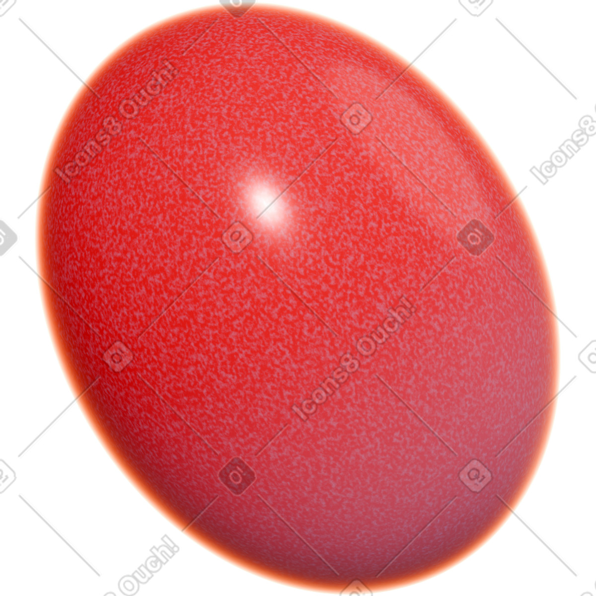 Uovo rosso illustrazione in stile 3D Holidays scarica in PNG, SVG
