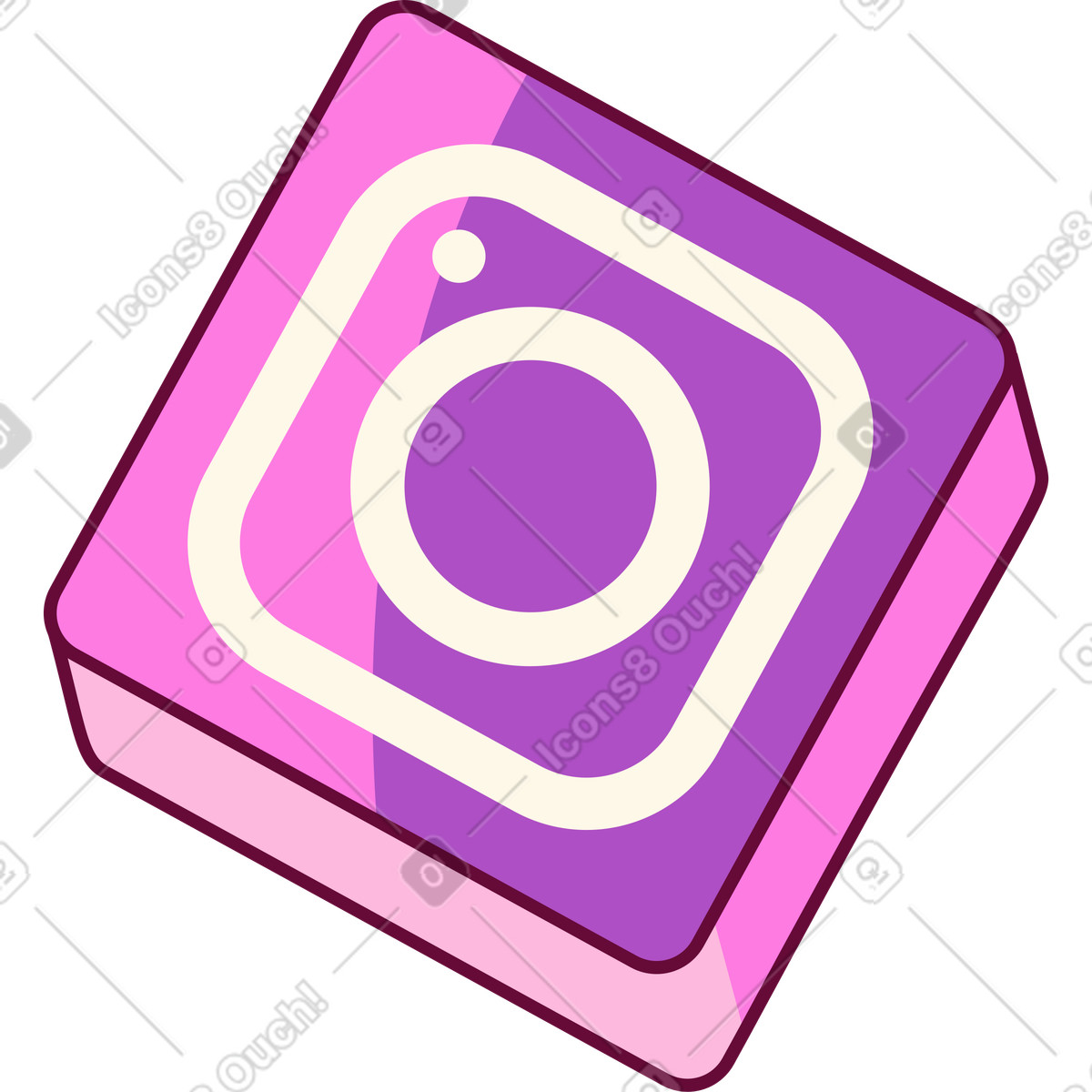 Handy 스타일의 Pink instagram icon 일러스트레이션 PNG, SVG 다운로드