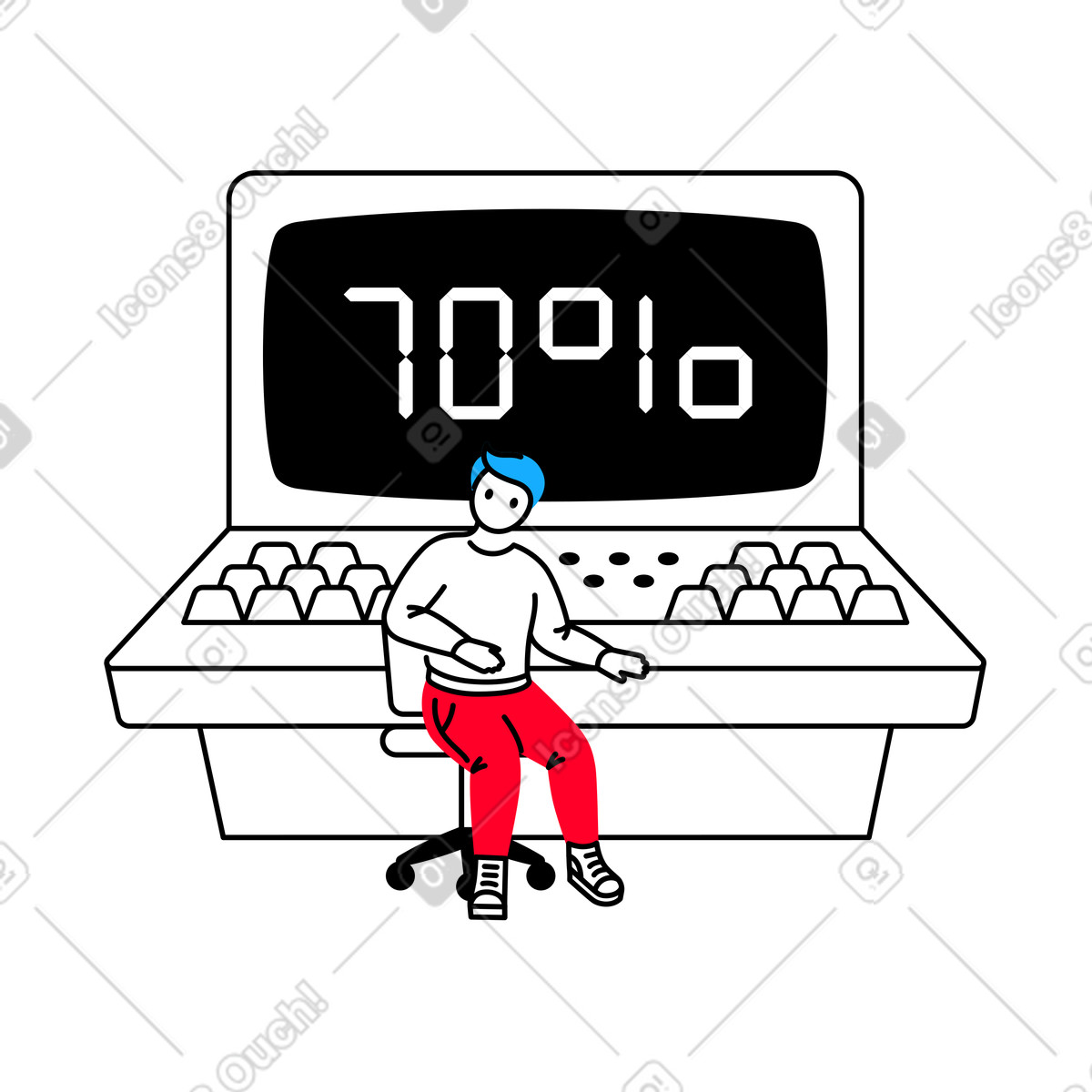 In progress illustration in PNG, SVG