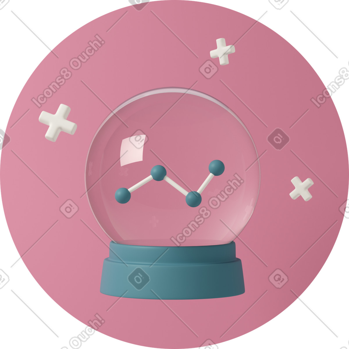 Ilustração de Crystal ball with statistics em no estilo 3D Casual life para baixar em PNG, SVG