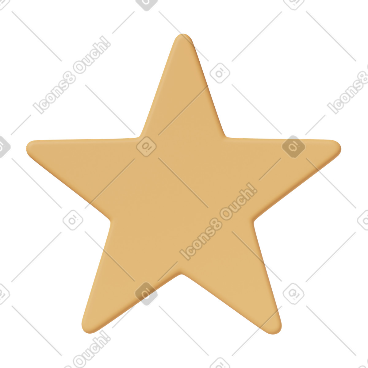 Illustration Star dans le style 3D Casual life à télécharger aux formats PNG, SVG