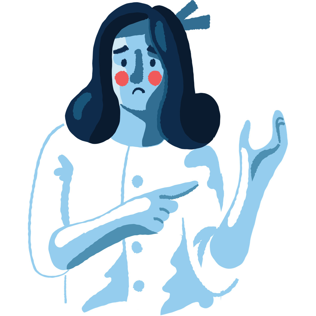 Cherry 스타일의 Woman pointing 일러스트레이션 PNG, SVG 다운로드
