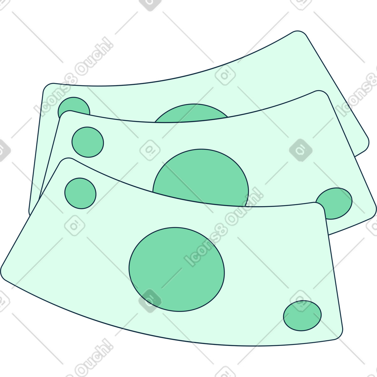 Paper money illustration in Bubble gum style download in PNG, SVG