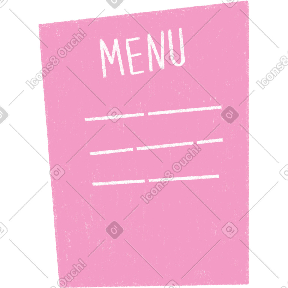 Menu rosa con carattere bianco illustrazione in stile Tutti scarica in PNG, SVG