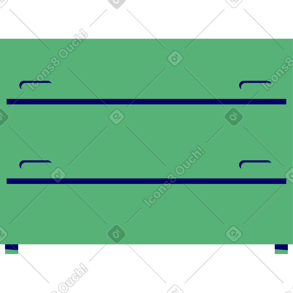 Illustration Commode verte dans le style Lounge à télécharger aux formats PNG, SVG