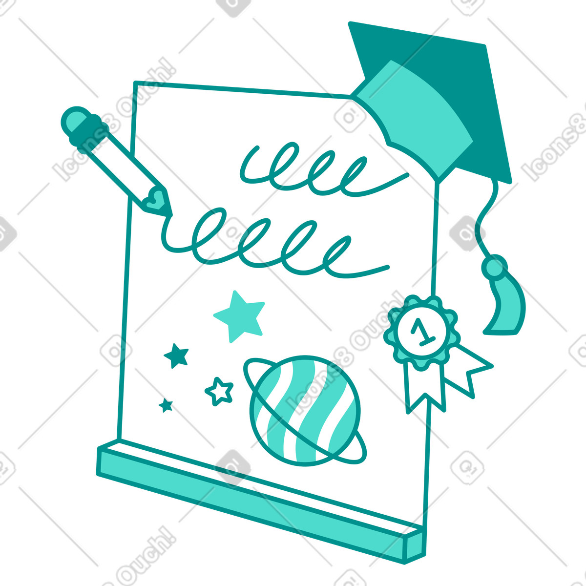 Astronomy science project at school illustration in Natty style download in PNG, SVG