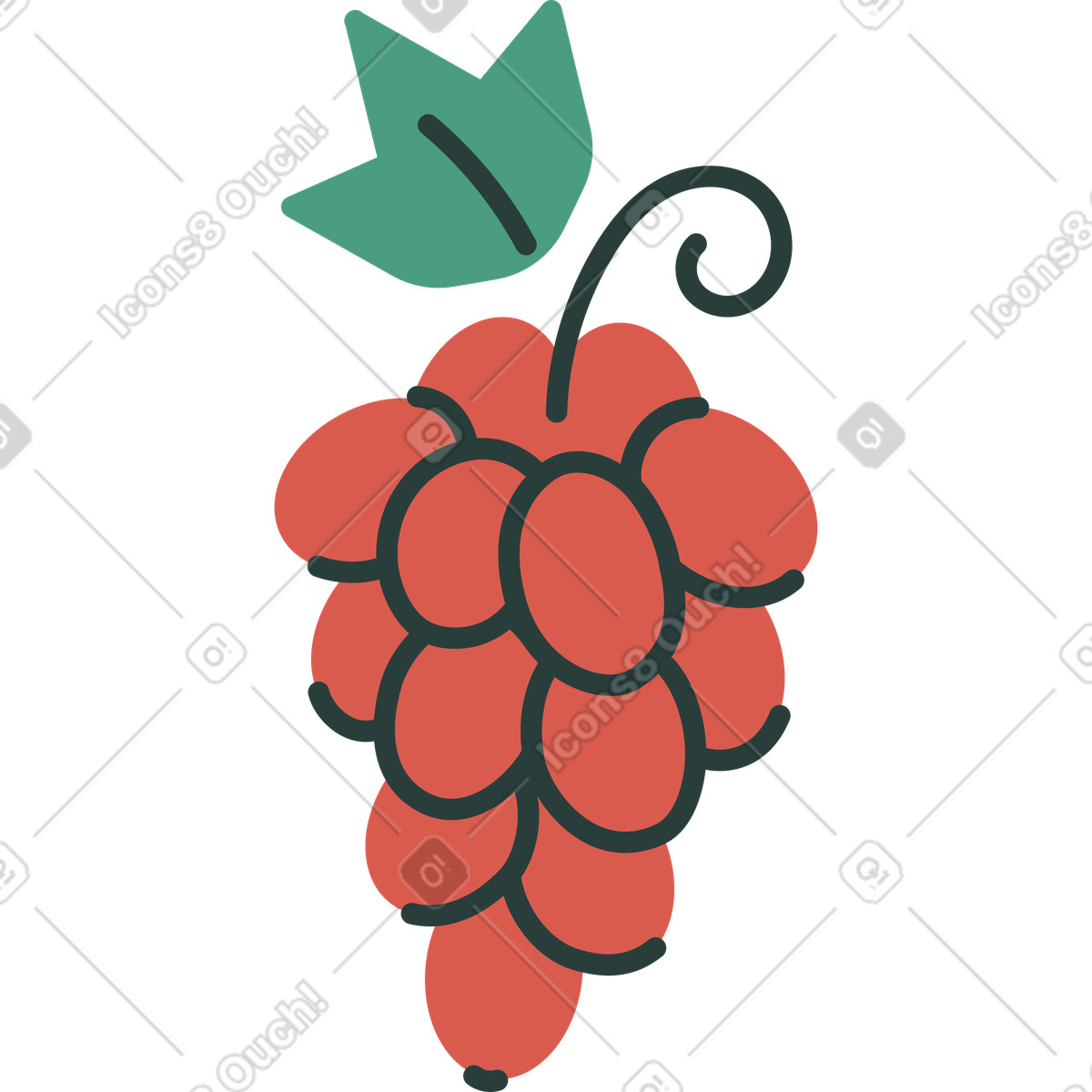 Ilustração de Uva em no estilo Macaroni para baixar em PNG, SVG