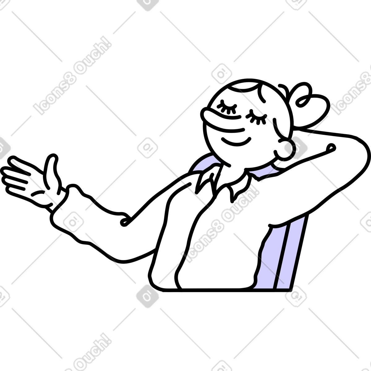 Ilustración Mujer descansando en el trabajo estilo Notes a descargar PNG y SVG
