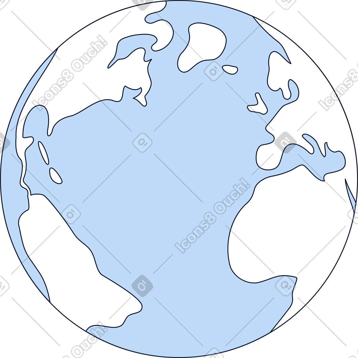 Planet erde-Illustration im Flexy-Stil als Download in PNG, SVG