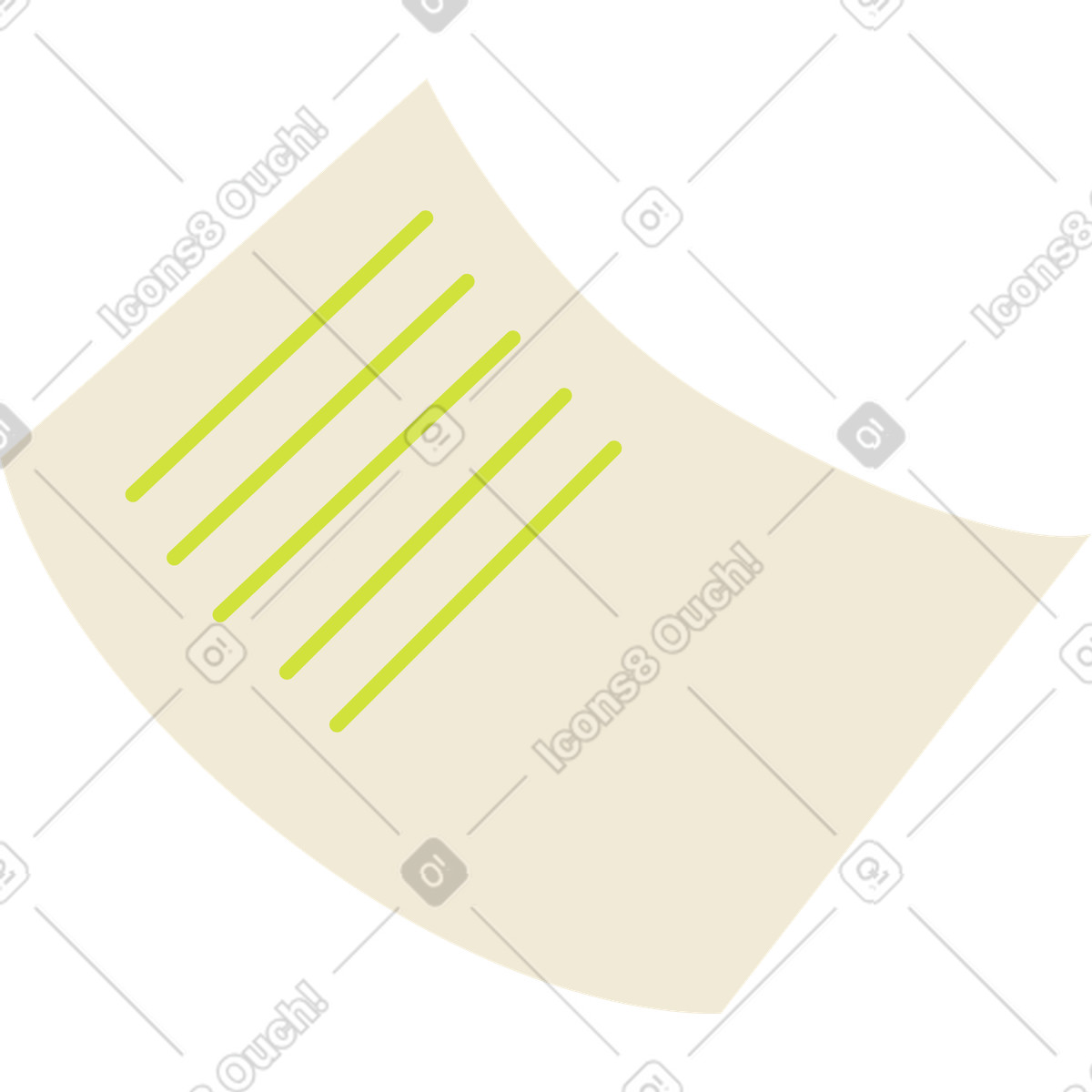 Sheet of paper with lines illustration in Juicy style download in PNG, SVG