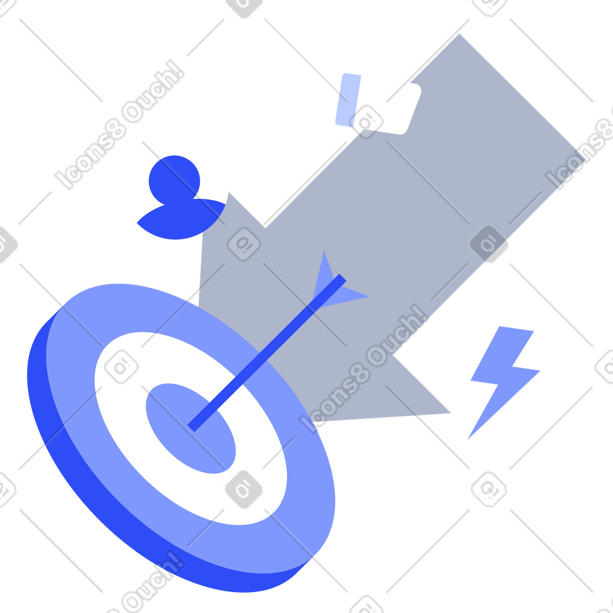 Targeted advertising and digital marketing illustration in style download in PNG, SVG