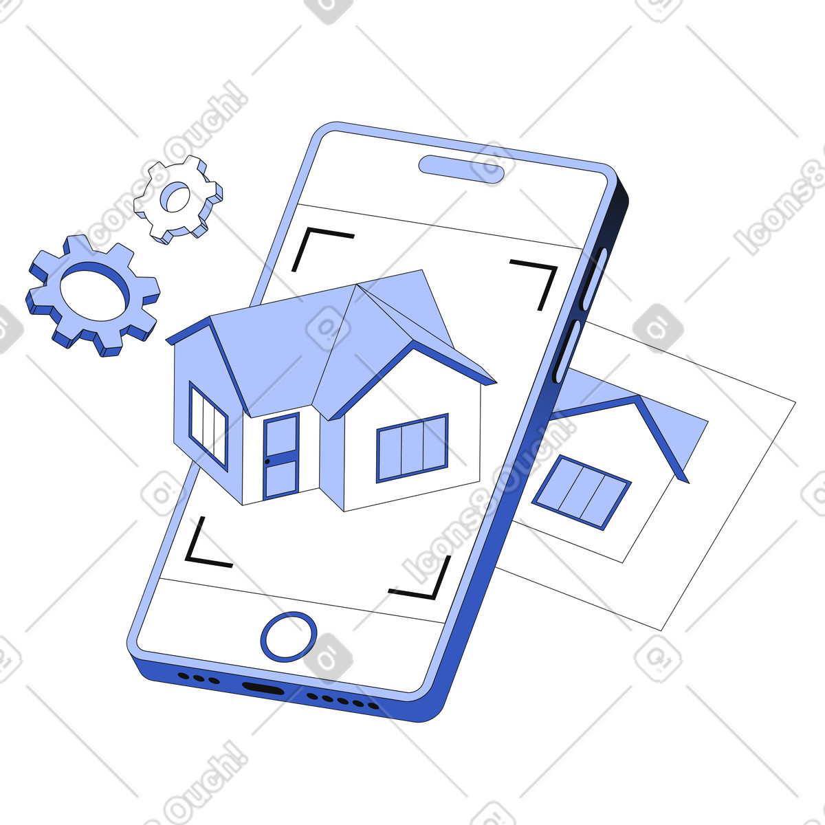 Augmented reality on phone screen illustration in PNG, SVG