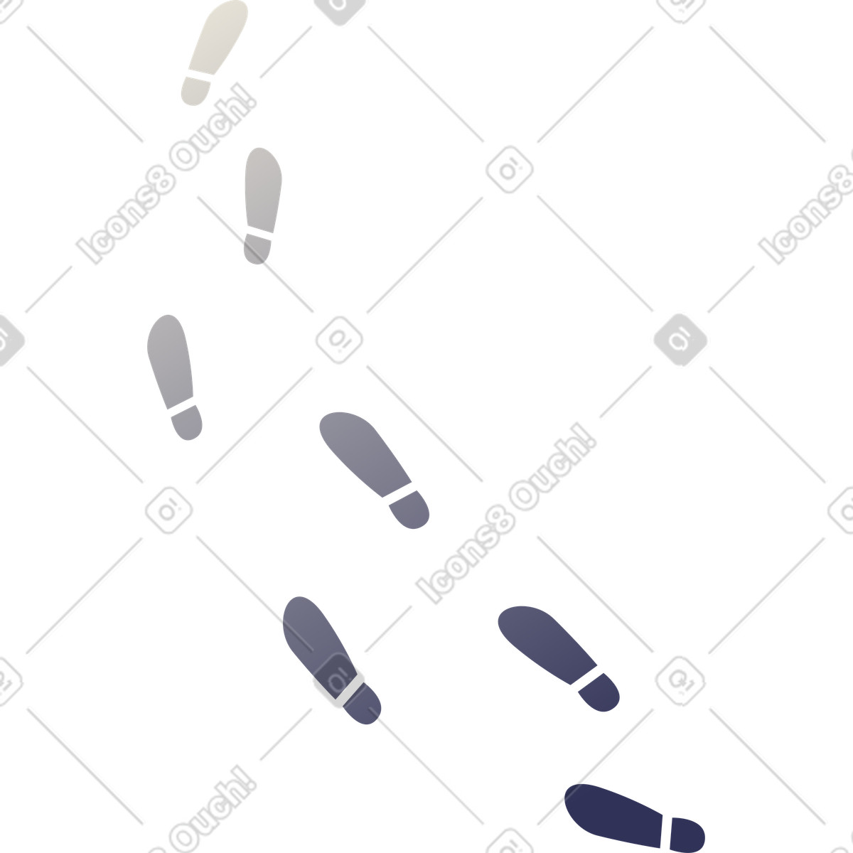 Footprints illustration showcasing sound of footsteps clipart graphics in vector