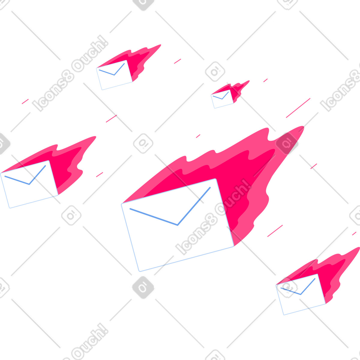E-mail di spam volanti illustrazione in stile Space scarica in PNG, SVG