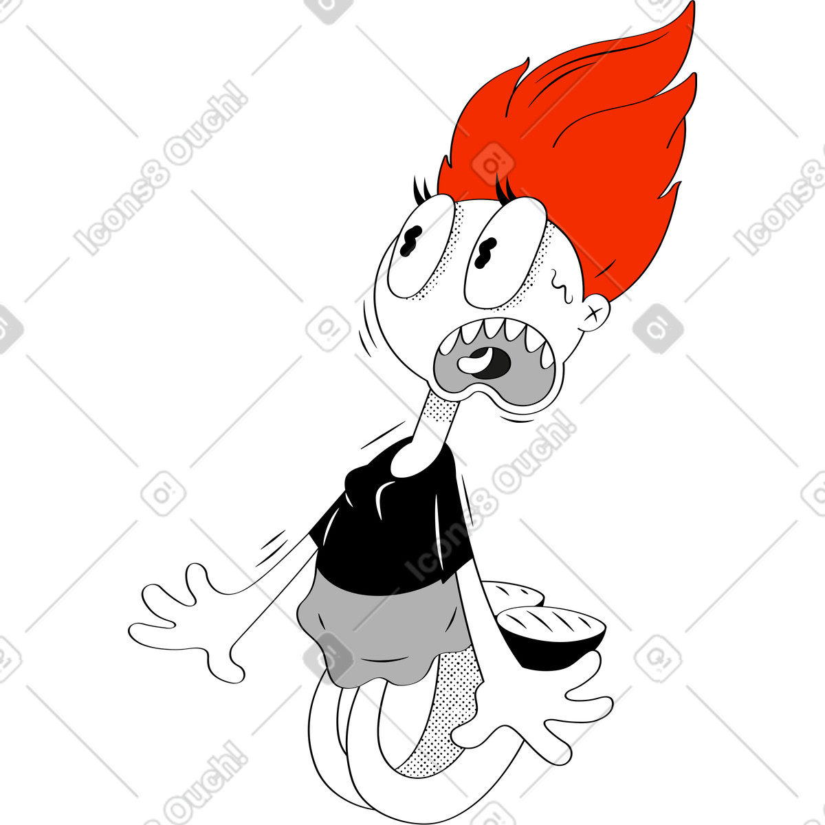 Frau-Illustration im Looney-Stil als Download in PNG, SVG