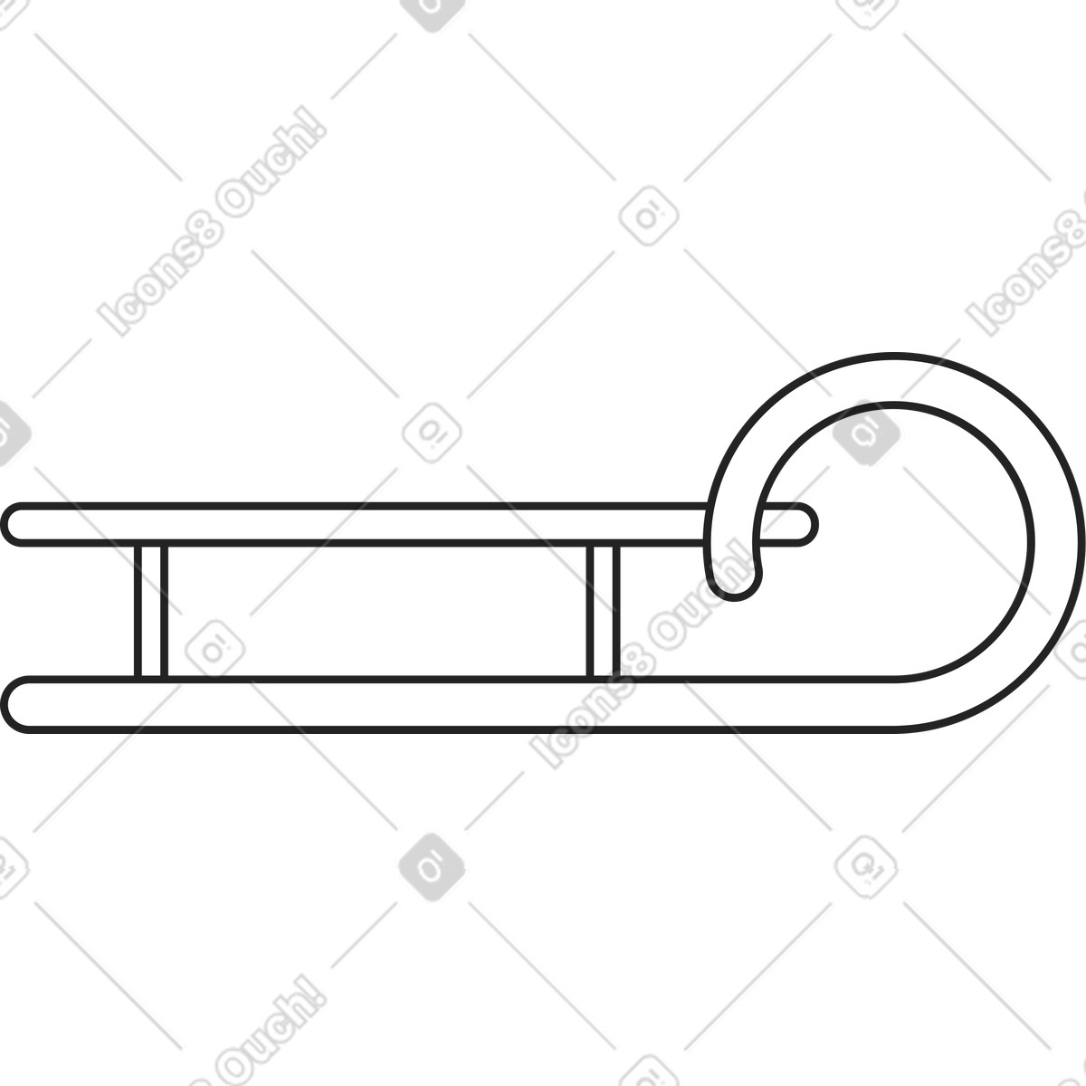 Slitta illustrazione in stile Sammy Line scarica in PNG, SVG