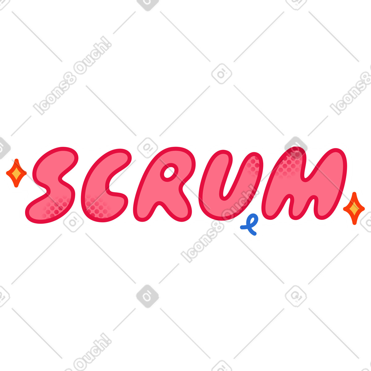 Illustration Sticker text scrum dans le style Purrfect à télécharger aux formats PNG, SVG