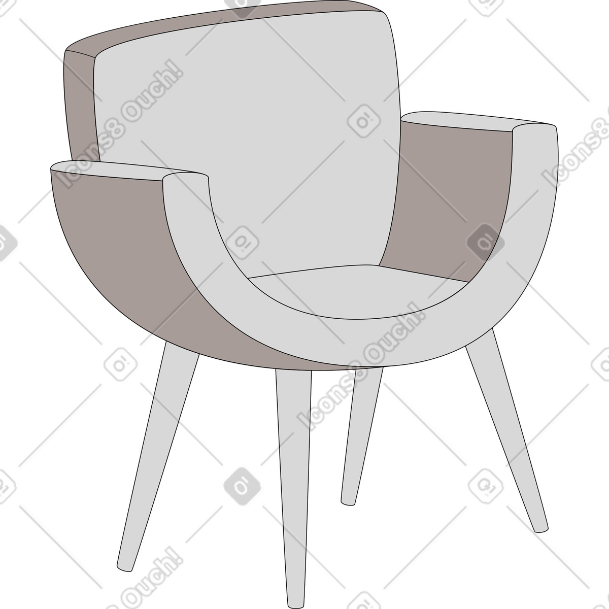 Sedia illustrazione in stile Sitcom scarica in PNG, SVG