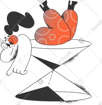 Girl one the hourglass PNG, SVG
