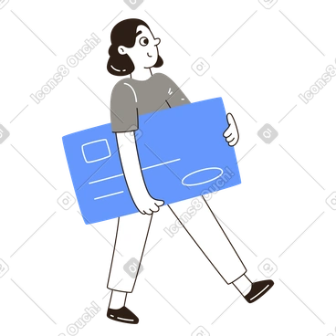 Consumer confidence and financial goals with giant credit card PNG, SVG