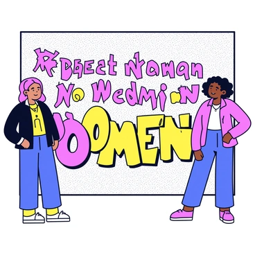 A textured wall covered in colorful graffiti art. The graffiti features bold letters spelling out empowering slogans against catcalling, such as "Respect Women" and "No Means No." Bright colors like pink, yellow, and blue are used to create an impactful visual. The graffiti is complemented by illustrations of diverse women standing confidently, with expressions of strength and determination. The overall composition conveys a strong message of empowerment and unity.