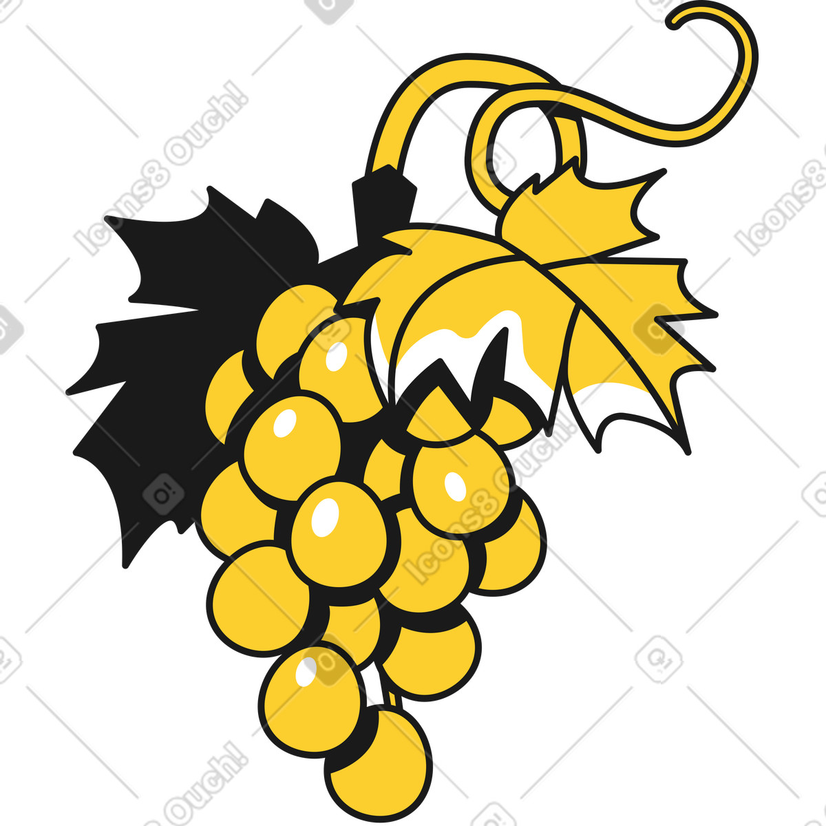 Ilustração de Uva em no estilo Taxi para baixar em PNG, SVG