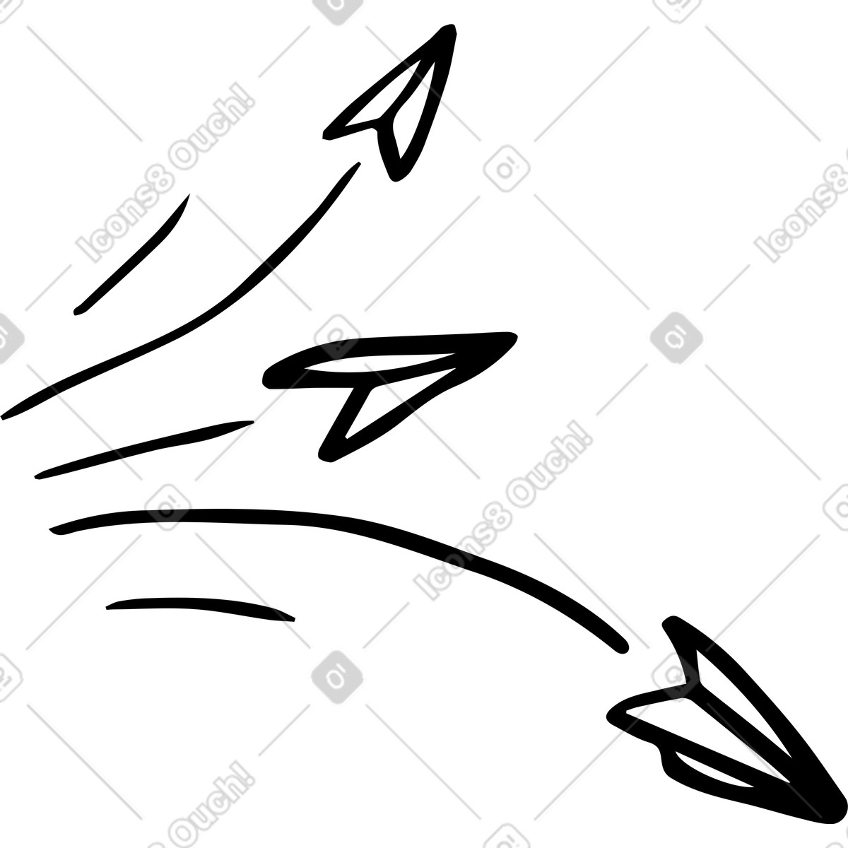 Ilustração de Aviões papel em no estilo Journal para baixar em PNG, SVG