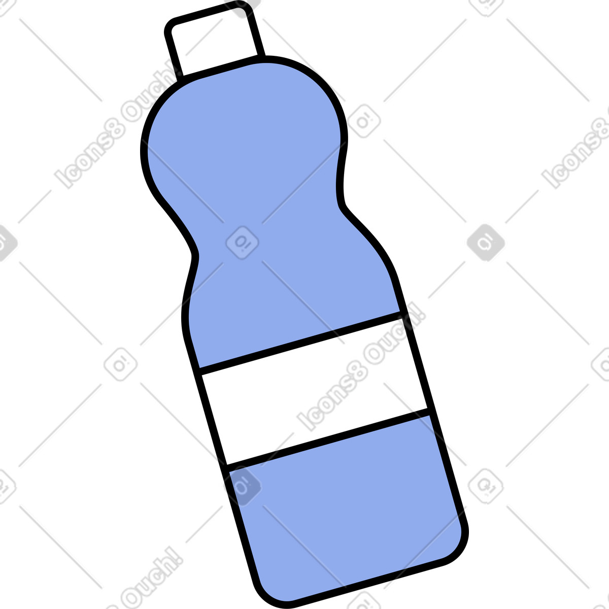 Blue bottle illustration in Bloom style download in PNG, SVG