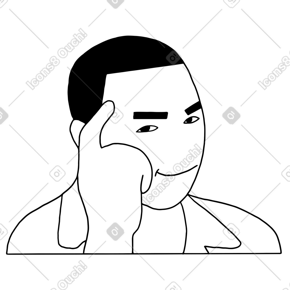Roll safe, think about it illustration in Dudes style download in PNG, SVG