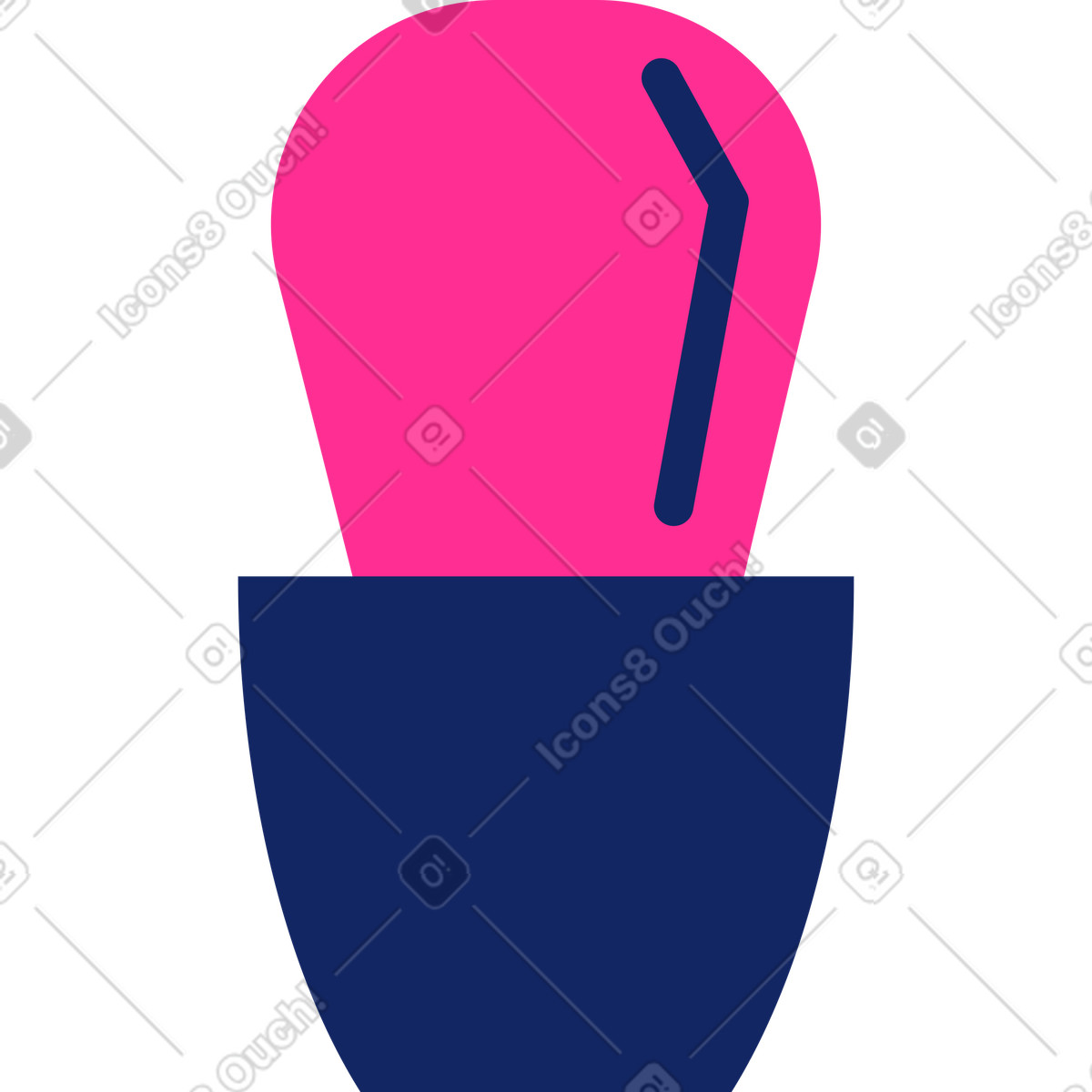 Cactus in vaso illustrazione stile Cyborg scarica PNG, SVG