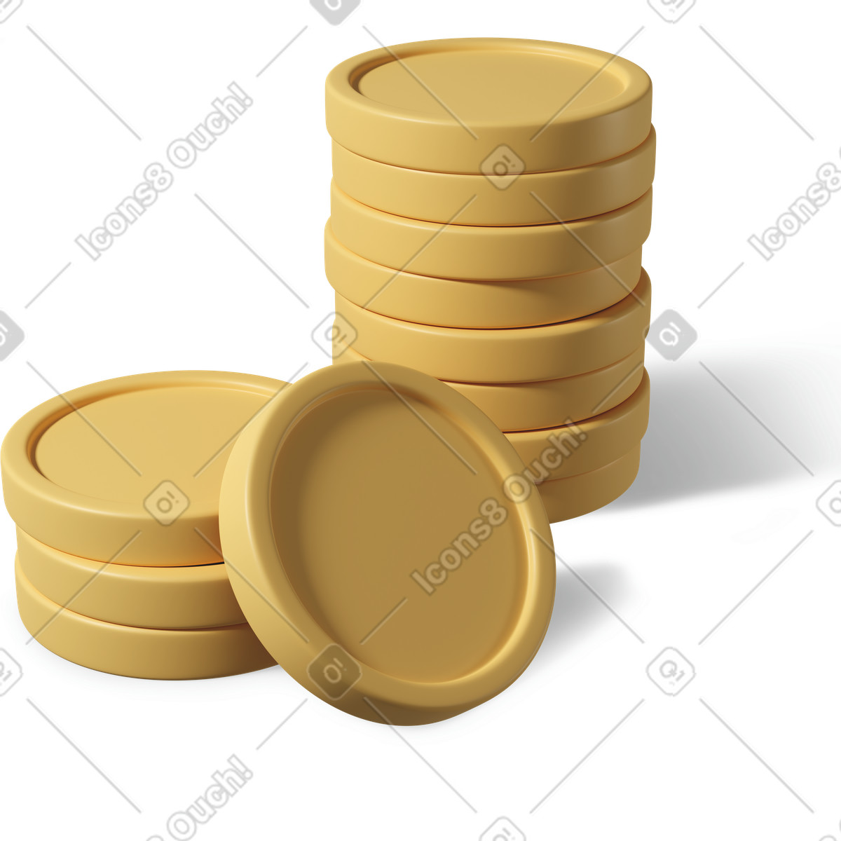 3D Casual life スタイルの Coins yellow のイラストをPNG、SVG形式でダウンロード